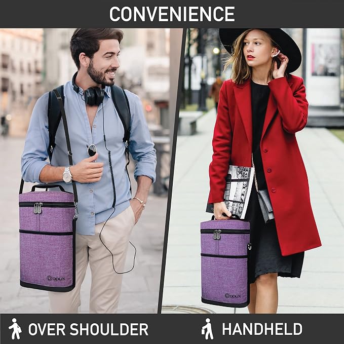 opux 2 Bottle Wine Carrier Tote, Insulated Leakproof Wine Cooler Bag, Wine - Image 6