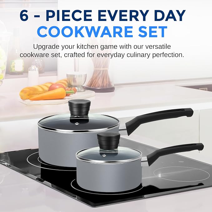 SereneLife Kitchenware Pots & Pans Basic Kitchen Cookware, Heat Resistant - Image 2