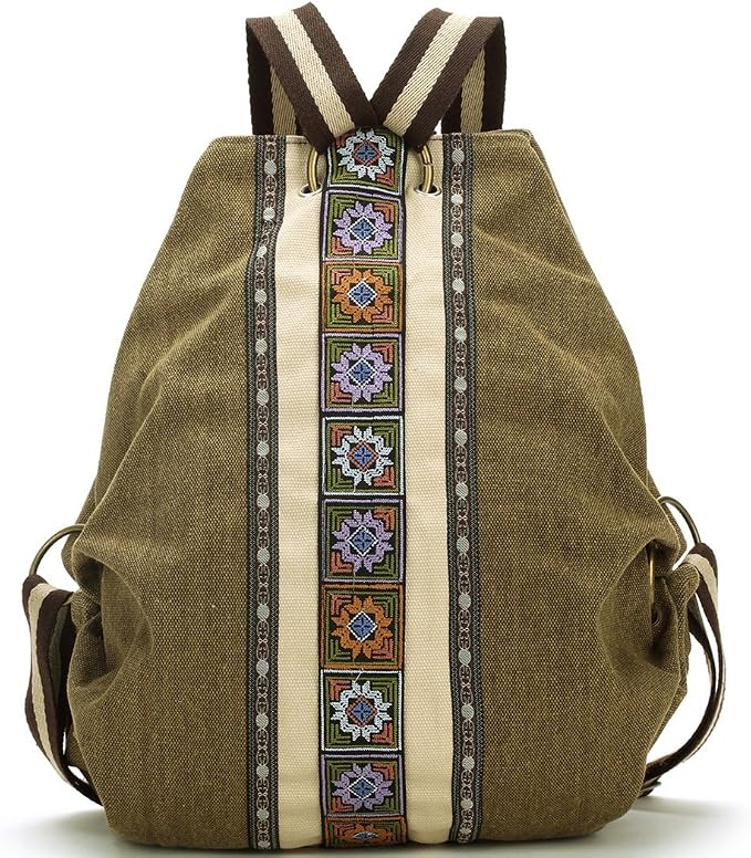 Goodhan Women Canvas Backpack Daypack Casual Shoulder Bag, Vintage Heavy-duty by Goodhan
