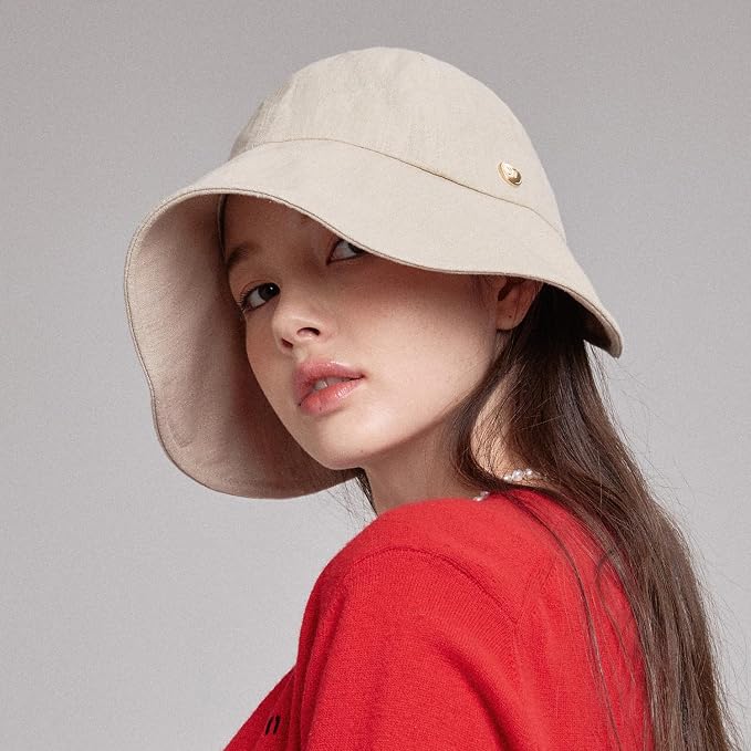 Linen Victorian Bonnet Hat Sun Cap, Foldable Summer Visor | New Katy - Image 2