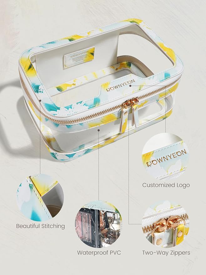ROWNYEON Clear Makeup Case Toiletry Bag Multipurpose Travel Makeup Train Case - Image 6