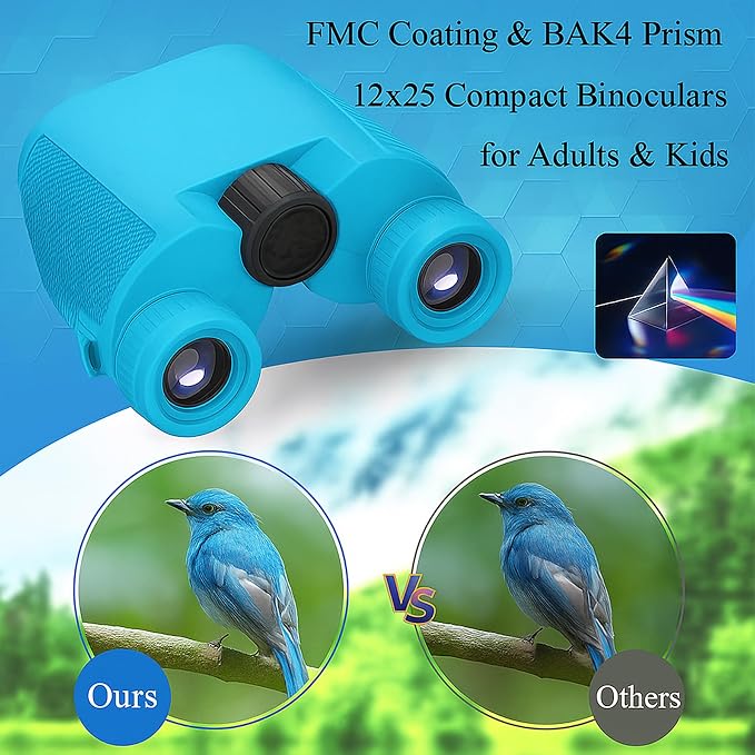 12x25 Compact Binoculars for Adults & Kids, High Powered Lightweight Waterproof - Image 6