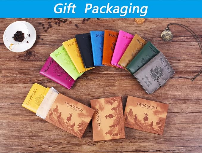 Passport Holder Cover Wallet RFID Blocking Leather Card Case Travel Accessories - Image 8