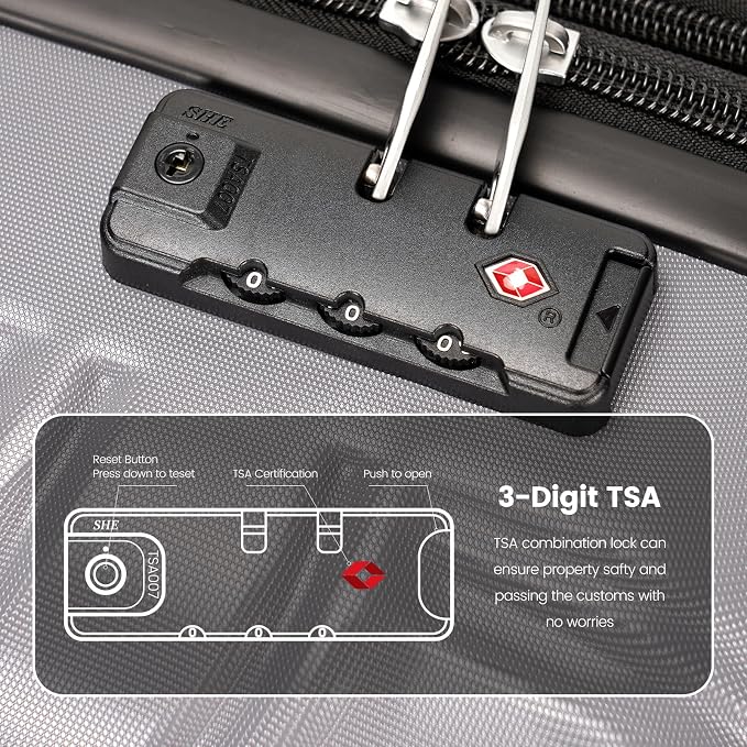 GinzaTravel Luggage Sets 3-Piece Expandable Suitcases - Image 4