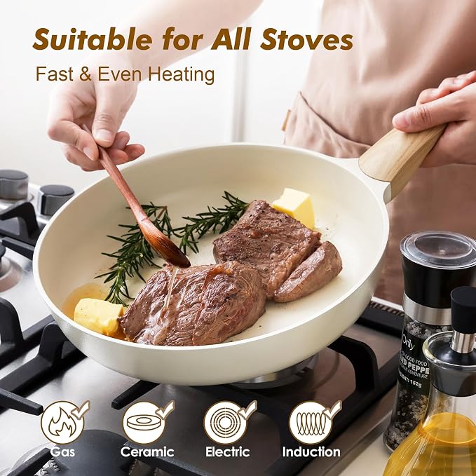 SENSARTE Ceramic Nonstick Frying Pan Skillet 11Inch Non Stick Omelette Pans - Image 4