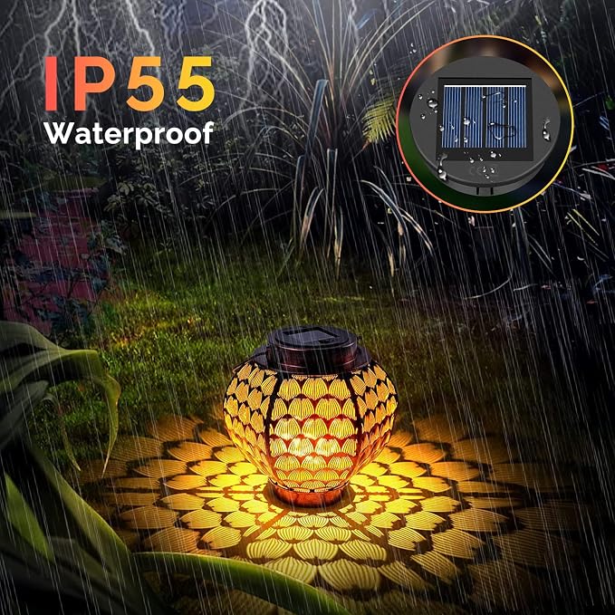 ELUTENG Solar Light Replacement 4 Pack LED Solar Lantern Light Lids Outdoor - Image 4