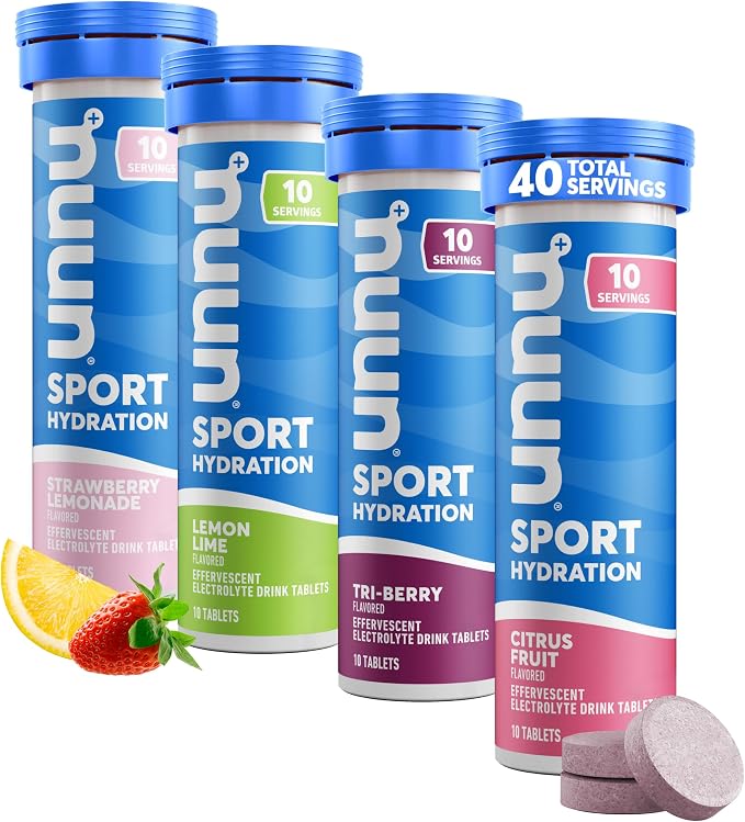 Nuun Sport Electrolyte Tablets for Proactive Hydration, Mixed Flavors, 4 Pack by Nuun