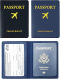 2 Pack Passport covers and Vaccine Card Holder PU Leather Passport Wallet by Unknown