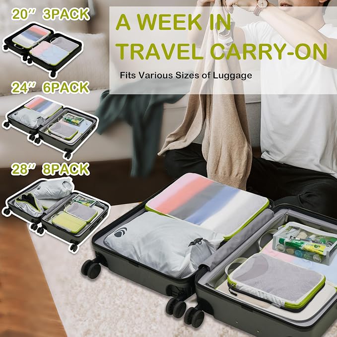 Cipway Compression Packing Cubes, See Through Mesh Luggage Organizer Bags - Image 7