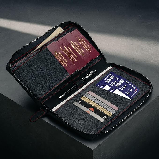 TORRO Premium Leather Family Travel Wallet, RFID Blocking Travel Organizer - Image 3