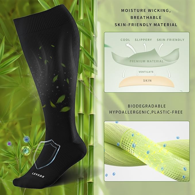 LEVSOX Wide Calf Compression Socks - Image 2