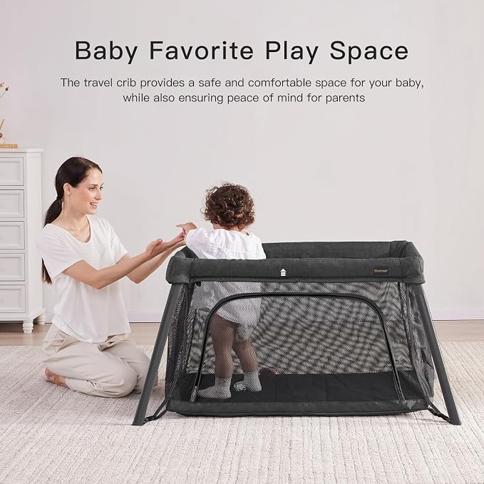2 in 1 Portable Travel Crib for Toddler, Foldable Crib for Baby, Lightweight - Image 6