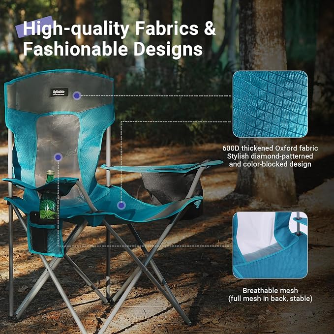 Camping Folding Chair Outdoor Lawn Portable Lightweight Camp Folding Chairs - Image 6