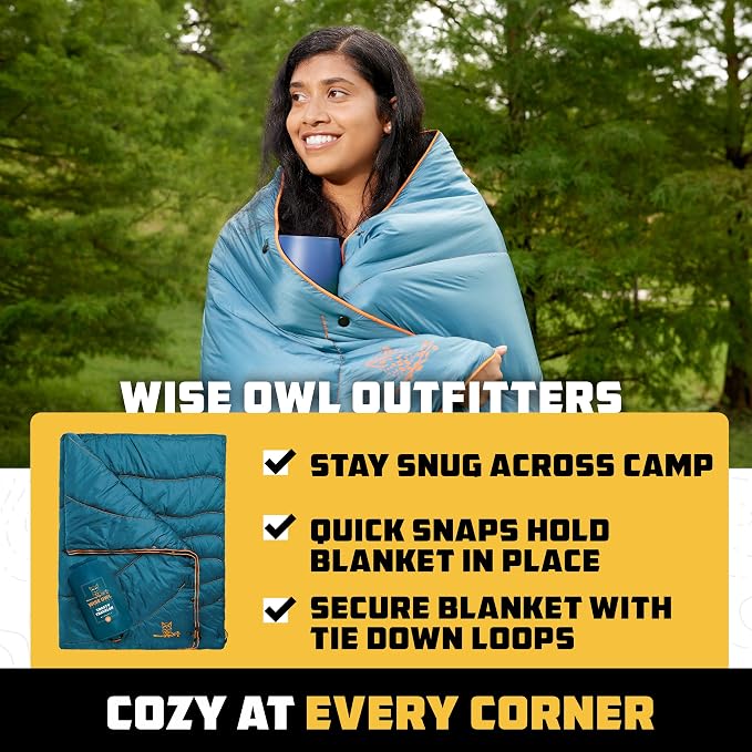 Wise Owl Outfitters Outdoor Camping Blanket – Lightweight Packable Puffy Quilt - Image 5