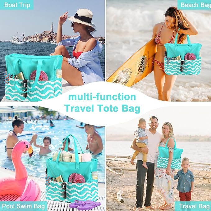 LEDAOU Beach Bag Waterproof Sandproof Women Tote Bag Pool Bag - Image 6