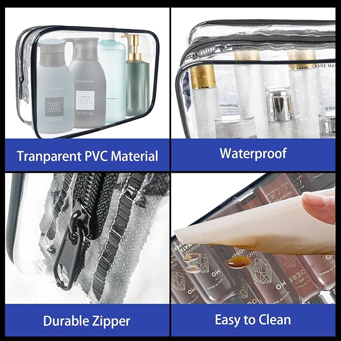 16 Pack Waterproof Cosmetic Bag TSA Approved Toiletry Bag, Portable Travel Pouch - Image 4