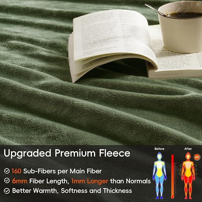 PHF Ultra Soft Fleece Blanket King Size, No Shed No Pilling Luxury Plush Cozy - Image 4