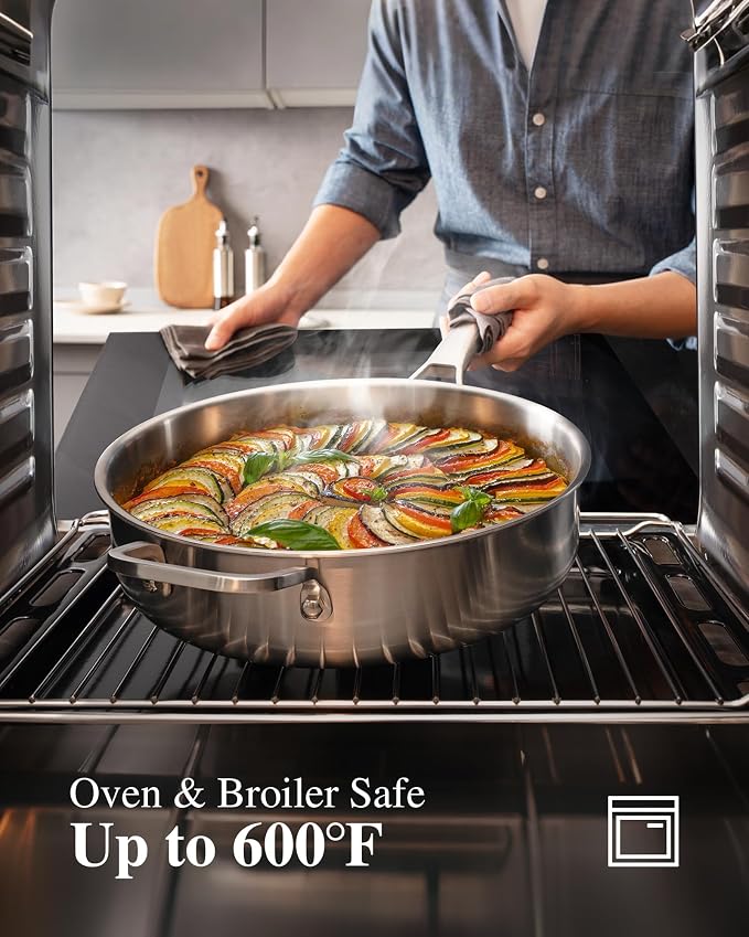 Stainless Steel Cookware Set, Tir-Ply Pots and Pans Set, PFOA Free, Frying Pans - Image 6