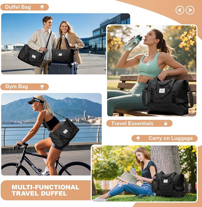 Travel Duffel Bag, Sports Tote Gym Bag, Shoulder Weekender Overnight Bag - Image 7
