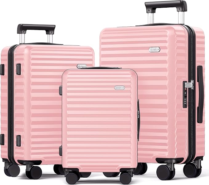 SHOWKOO Luggage Sets 3 Piece Hardside Expandable Suitcase by SHOWKOO