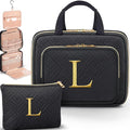 Gifts for Women, Initial Toiletry Makeup Bag Hanging Cosmetic Organizer by Partylamb