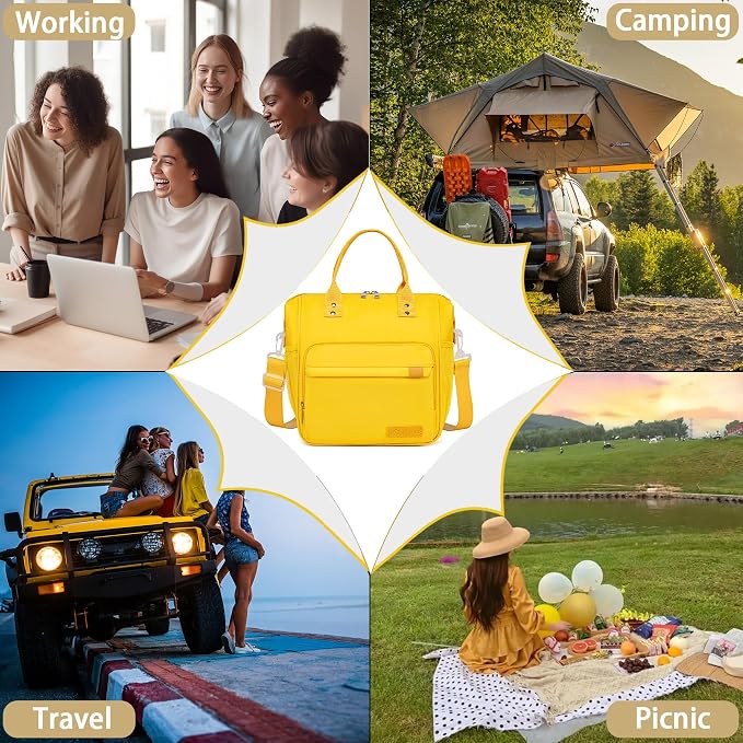 TuErCao Yellow Lunch Box for Women Insulated Lunch Bag for Young Ladies Lunch - Image 8