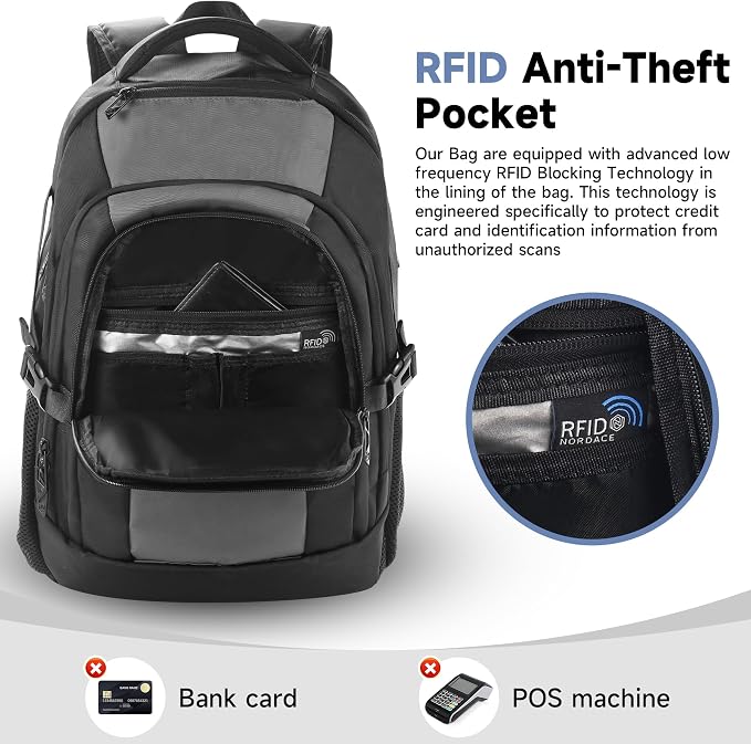 Laptop Backpack for Men Women, Anti-Theft Work Business Daypacks Fit 17 Inch - Image 4