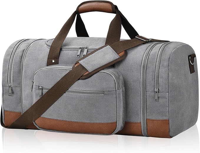 Litvyak Duffle Bag for Travel, Large 60L Canvas Travel Duffel Bags Overnight by Litvyak