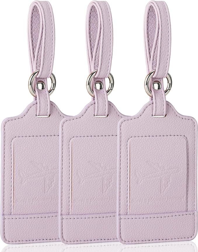 Teskyer Luggage Tags, 3 Pack Premium PU Leather Luggage Tags by TESKYER