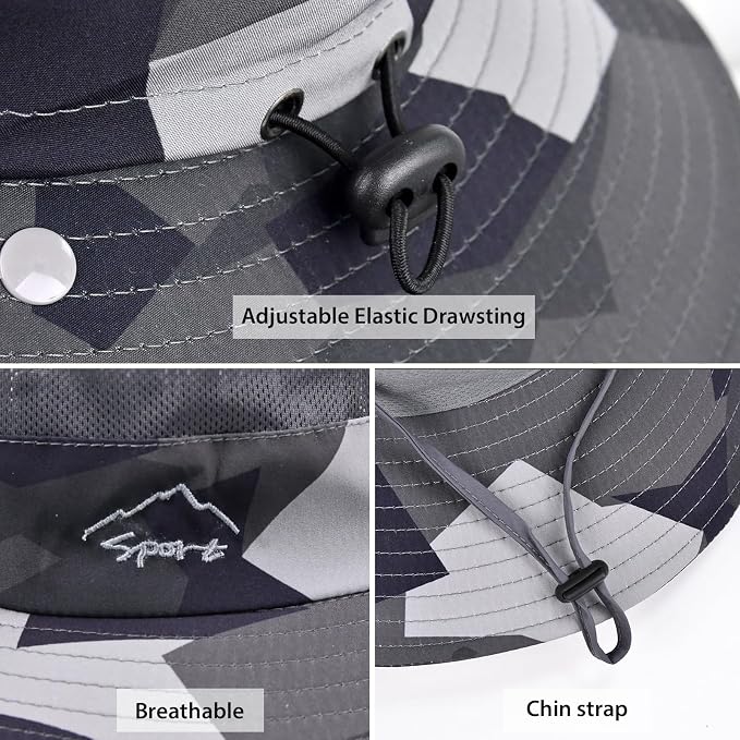 Sun Hats for Men Women Fishing Hat UPF 50+ Breathable Wide Brim Summer UV - Image 6