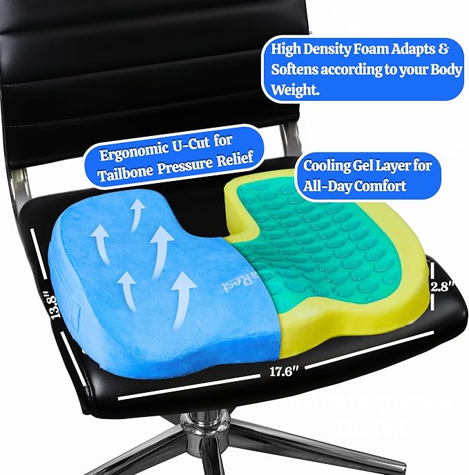LuminaRest® Gel Seat Cushion for Tailbone Pain Relief – CertiPUR-US® Certified - Image 7
