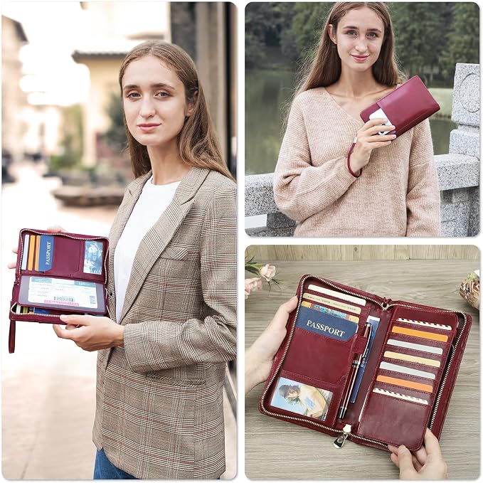 Top Grain Leather Travel Passport Wallet Holder - Image 3