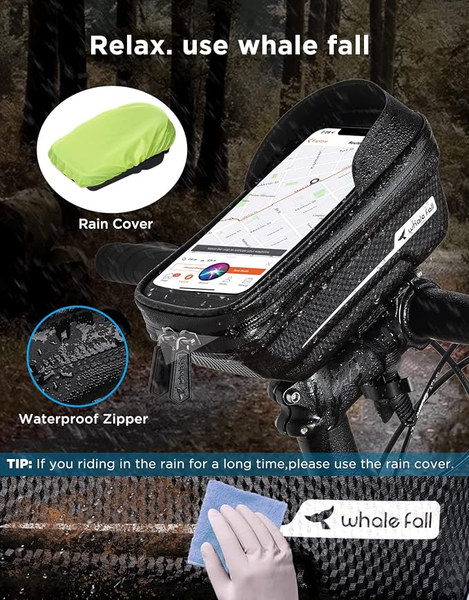 whale fall Quick Release Bike Frame Bag - Image 9