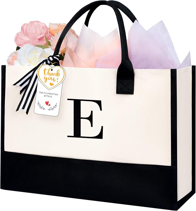 BAGAIL Initial Tote Bag, Personalized Birthday Gifts by BAGAIL