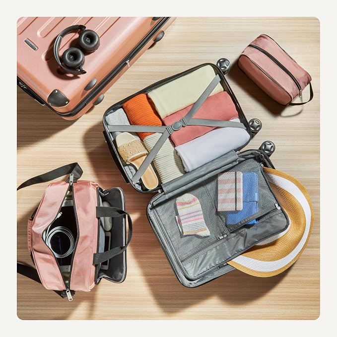 Amazon Basics 4-Piece Luggage Set, Including Two Hardside Suitcases - Image 4