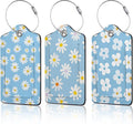 3 PCS Vintage Groovy Flowers Luggage Tags, Suitcase Tags Privacy Cover ID Label by Unknown