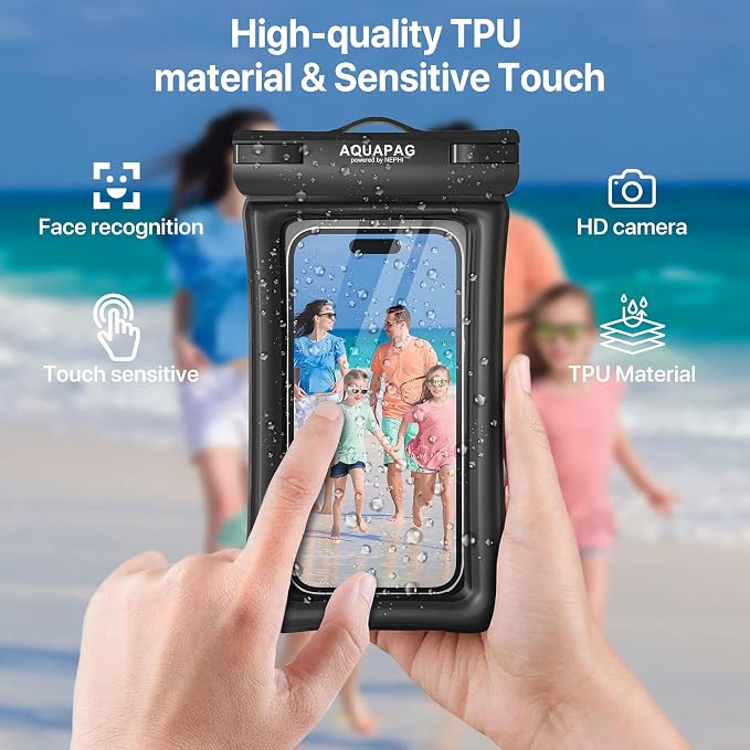 NEPHI IP68 Waterproof Phone Pouch -Up to 8.0"，Adjustable Neck Lanyard Floating - Image 5