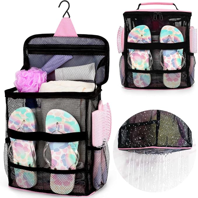 Mesh Shower Caddy, Portable HangingTravel Toiletry Bag Dorm Room Essentials - Image 9