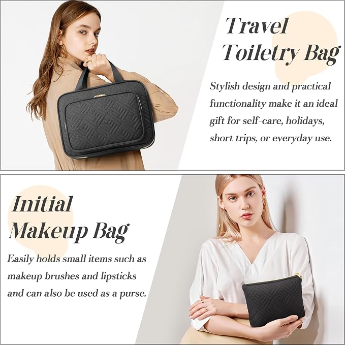 Personalized Gifts for Women, Initial Toiletry Bag Hanging Travel Organizer & - Image 5