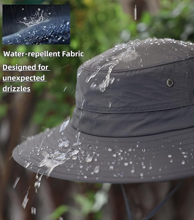 Home Prefer UPF50+ Mens Sun Hat Wide Brim Fishing Hat Sun Protection Beach - Image 3
