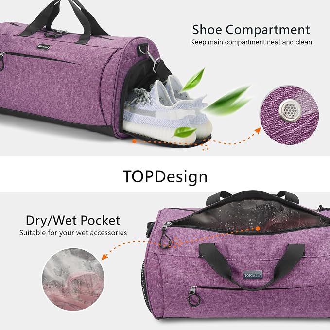 TOPDesign Gym Bag for Women & Men, Unisex Duffel Bag - Image 6