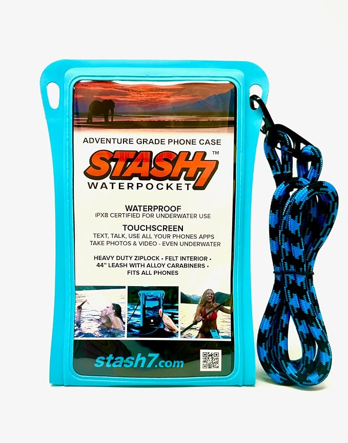Waterproof Phone Pouch w/Long Lanyard | IPX8 Adventure Grade Cellphone Dry Bag - Image 2