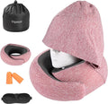Travel Pillow - Hooded Neck Pillow Airplane Memory Foam Filling by Vzpeun
