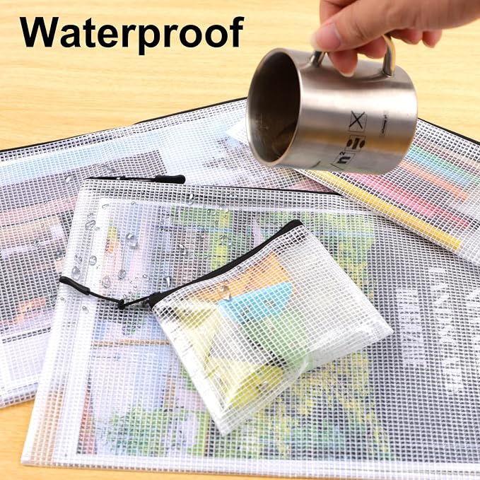 25pcs Multisize Mesh Zipper Pouch Bags, Waterproof Zipper Bag, 8 Sizes - Image 5