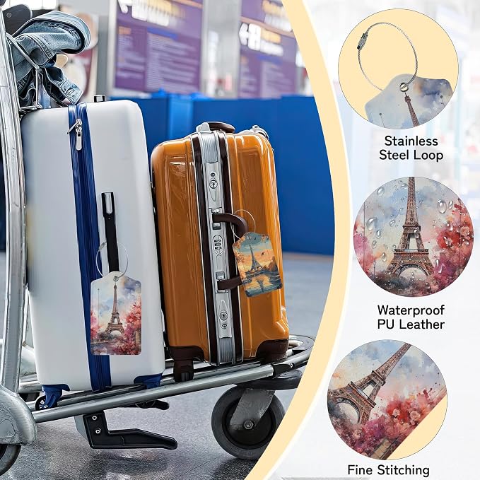 3 Pack Eiffel Tower Luggage Tags - Image 5
