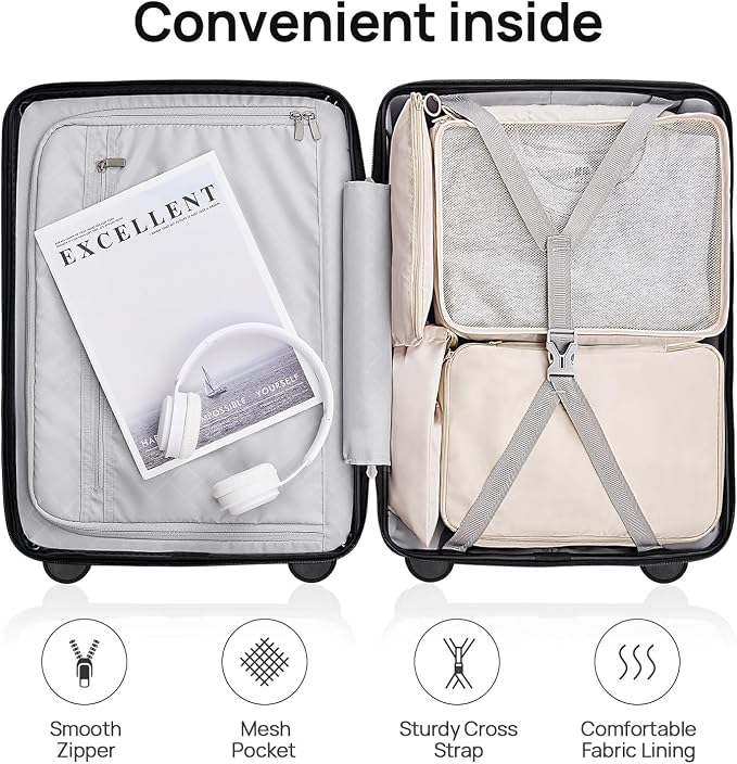 Carry on Luggage 22 X 14 X 9 Airline Approved, 20 Inch Luggage - Image 8