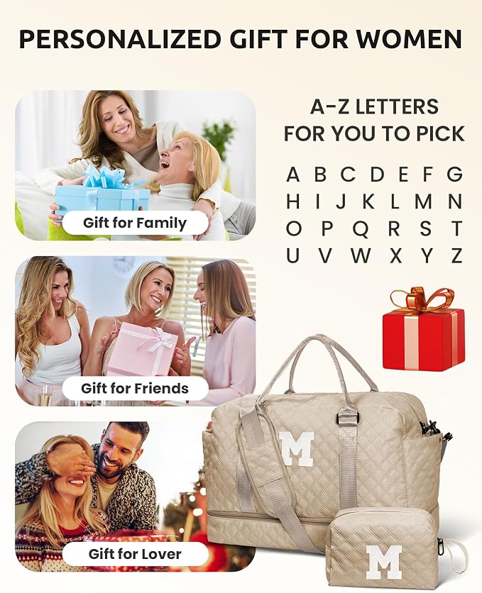 Gifts for Teen Girls 16-18, Birthday Gift-Initial Travel Bag - Image 3