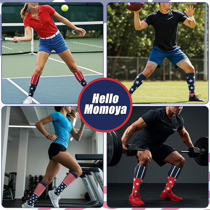 Compression Socks for Women Men Circulation Knee High 8 Pairs for Nurses - Image 4