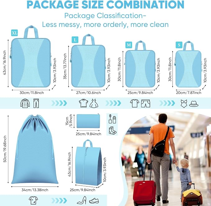 8 Set Compression Packing Cubes - Image 4