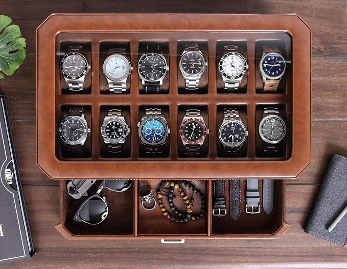 ROTHWELL 12 Slot Leather Watch Box - Image 4